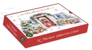 a box of 12 premium christmas cards with a christmas wish