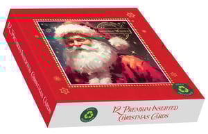 a box of 12 premium inserted christmas cards