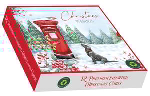 a box of 12 premium inserted christmas cards