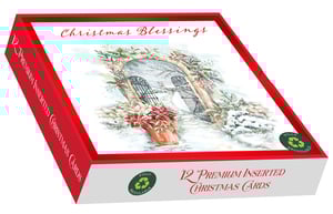 a box of 12 premium inserted christmas cards