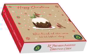 a box of 12 premium inserted christmas cards