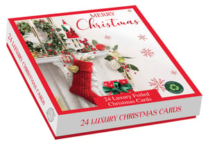 a box of merry christmas 24 luxury foiled christmas cards