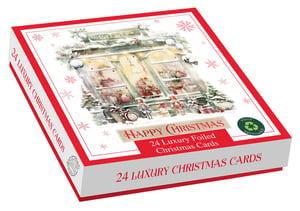 a box of 24 luxury foiled christmas cards
