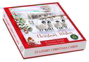 a box of 24 luxury foiled christmas cards