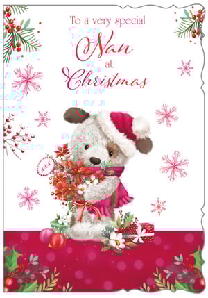 a christmas gift bag with a deer on it