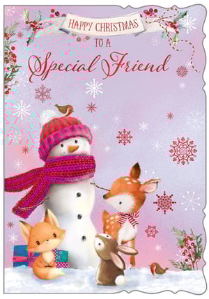 a christmas card that says happy christmas to a special friend