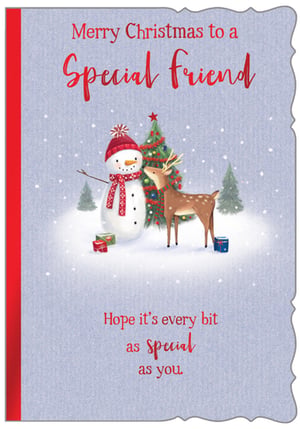 a christmas card that says happy christmas to a friend