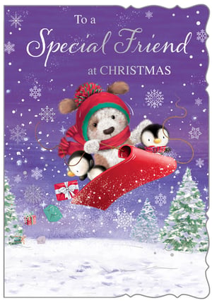 a christmas card that says to a special friend at christmas