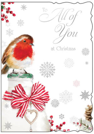 a christmas card that says to all of you at christmas