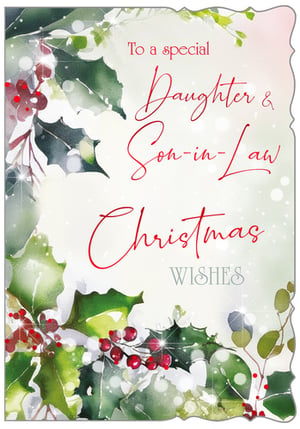 a christmas card for a daughter and son-in-law