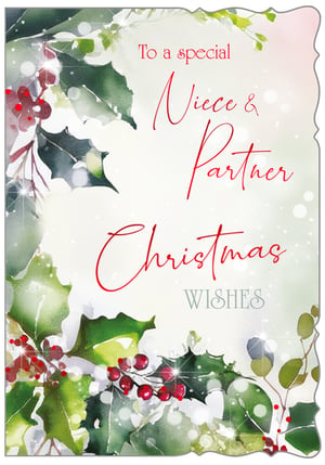 a robin is sitting on a branch in the snow on a christmas card .