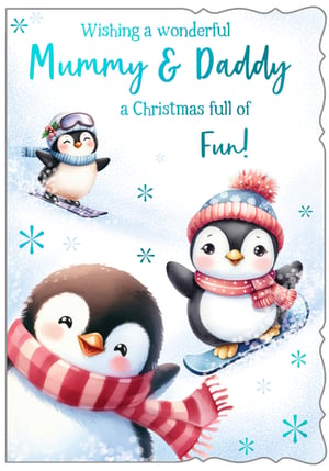 a christmas card wishing a wonderful mummy and daddy a christmas full of fun