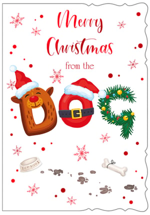 a merry christmas from the dog greeting card