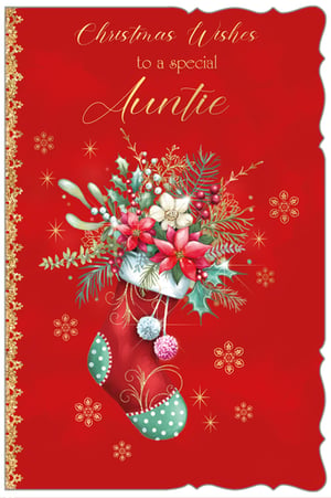 christmas wishes to a special auntie with a red background
