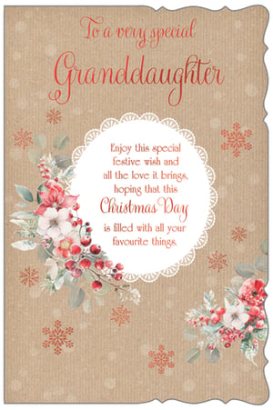 a christmas card for a very special granddaughter