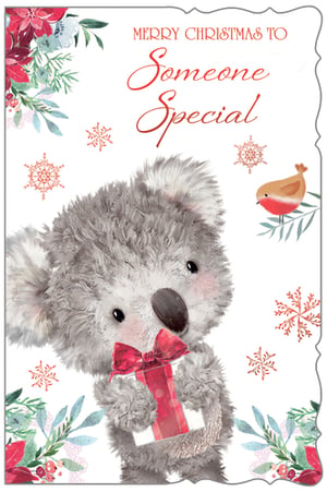 a christmas card that says merry christmas to someone special