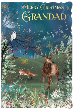 a christmas card that says merry christmas grandad