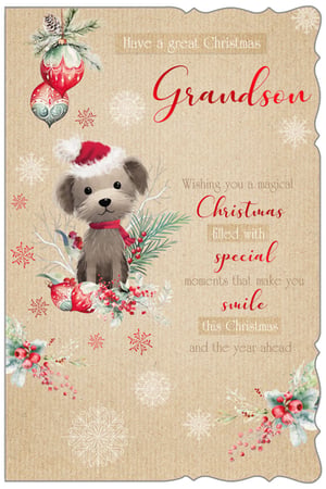 a christmas card for grandson wishing you a magical christmas filled with special moments that make you smile this christmas