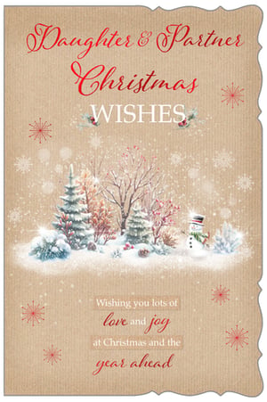 a daughter and partner christmas card wishing you lots of love and joy at christmas and the year ahead