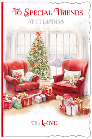 a christmas card that says to special friends at christmas with love