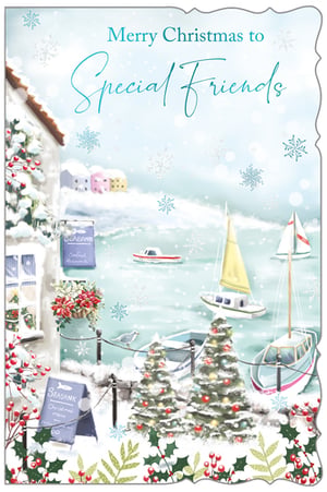 a christmas card that says merry christmas to special friends