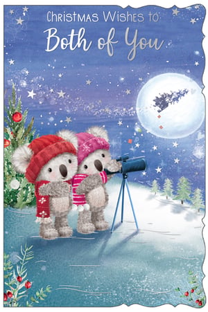 a christmas card that says christmas wishes to both of you