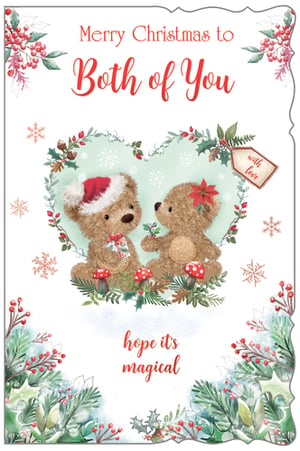 a christmas card that says merry christmas to both of you