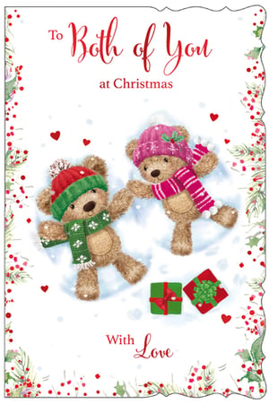 a christmas card that says to both of you at christmas with love