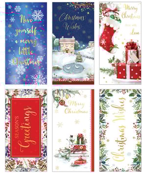 six christmas cards with one that says merry christmas