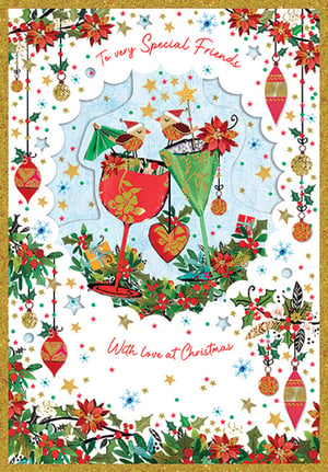 a christmas card that says to very special friends with love at christmas