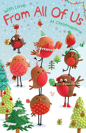a christmas card that says from all of us at christmastime
