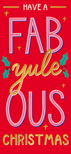 a christmas card that says have a fab yule ous christmas