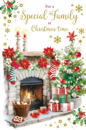 a christmas card that says for a special family at christmas time