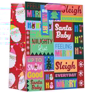 a christmas gift bag that says santa baby on it