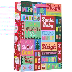 a christmas gift bag with a deer on it