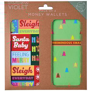 a pack of 2 money wallets that say sleigh everyday