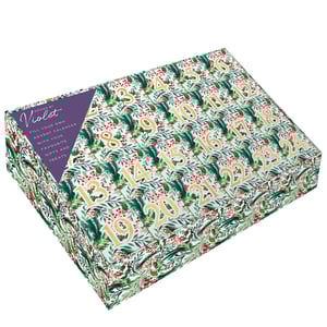 a box that has the word violet on it