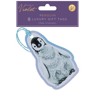 a package of 8 penguin luxury gift tags