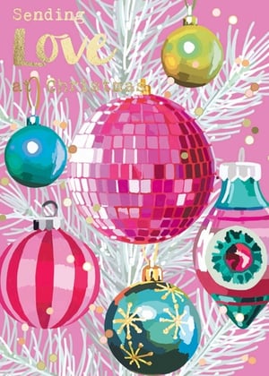 a christmas card that says sending love and christmas