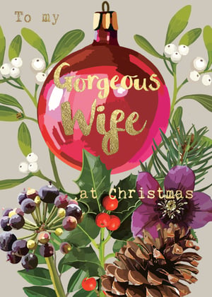 a christmas card for a gorgeous wife