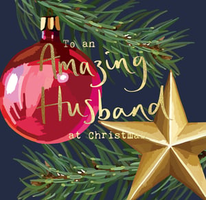 a christmas card that says to an amazing husband at christmas