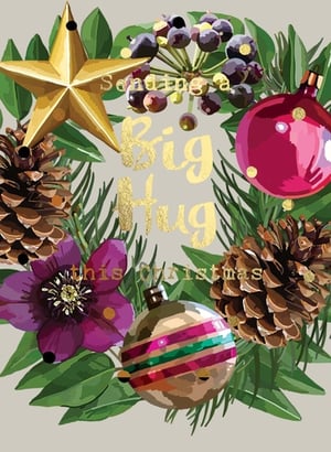 a christmas card that says big hug on it