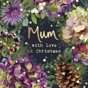 a christmas card that says mum with love at christmas