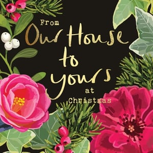 a christmas card that says from our house to yours at christmas