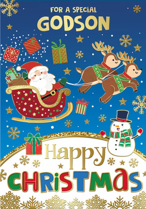 a christmas card for a special godson
