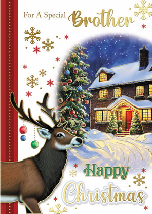 a christmas card for a special brother with a deer