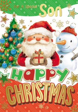 a happy christmas card for a special son