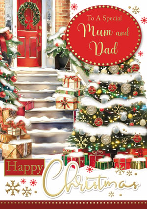a christmas card that says to a special mum and dad