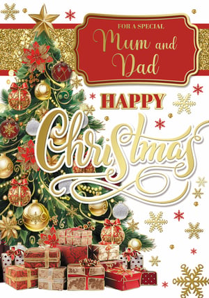 a christmas card wishing mum and dad a happy christmas