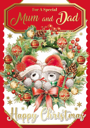 a christmas card for a special mum and dad